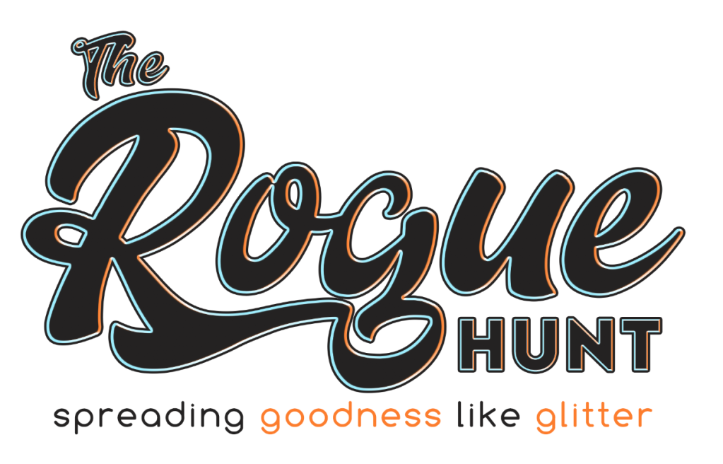 The Rogue Hunt logo with subtitle spreading goodness like glitter